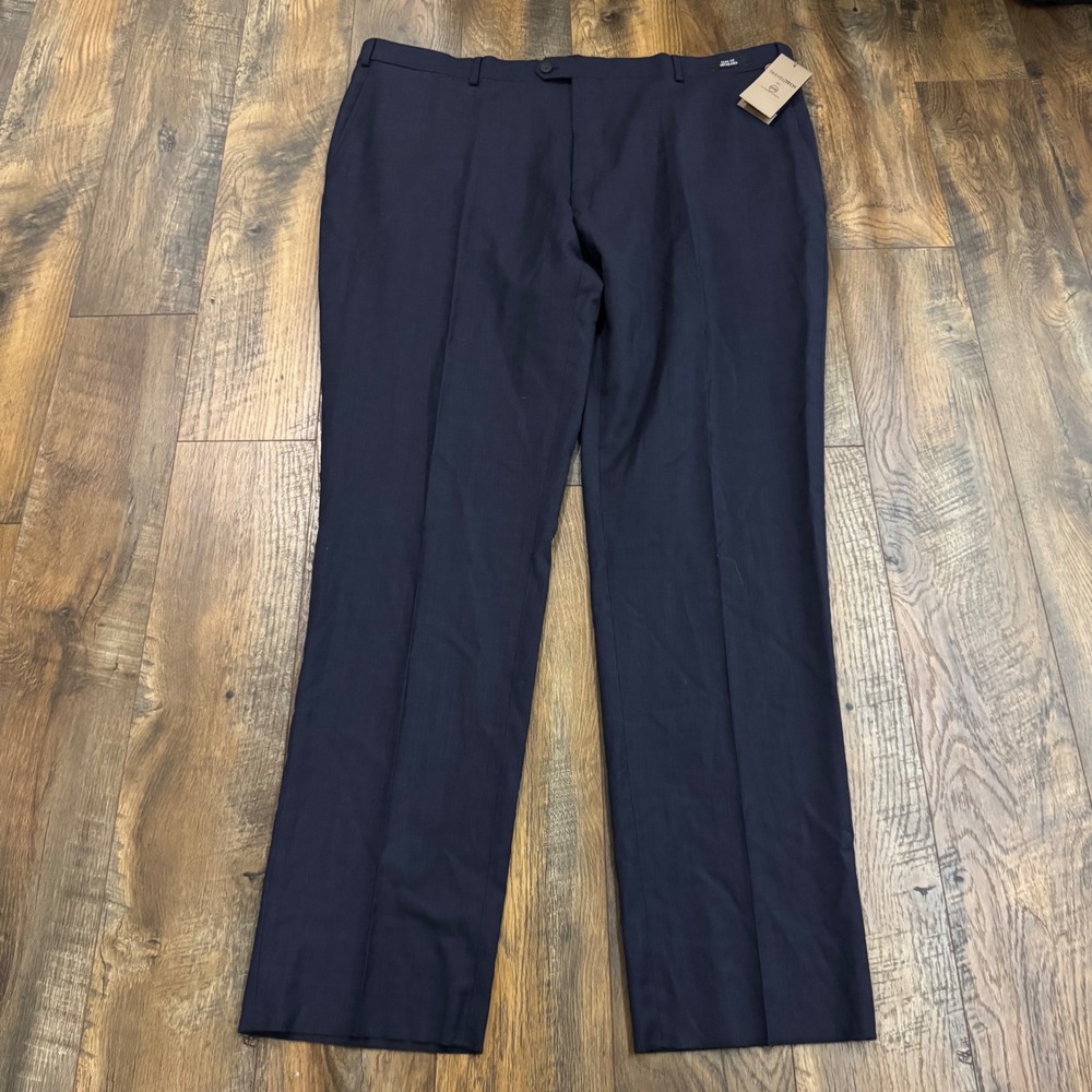 Jos. A. Bank Traveler Tech Navy Wool Blend Dress Pants 48R New Business Wedding